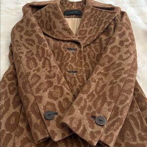 Tahari Brown Leopard Print Women's Coat